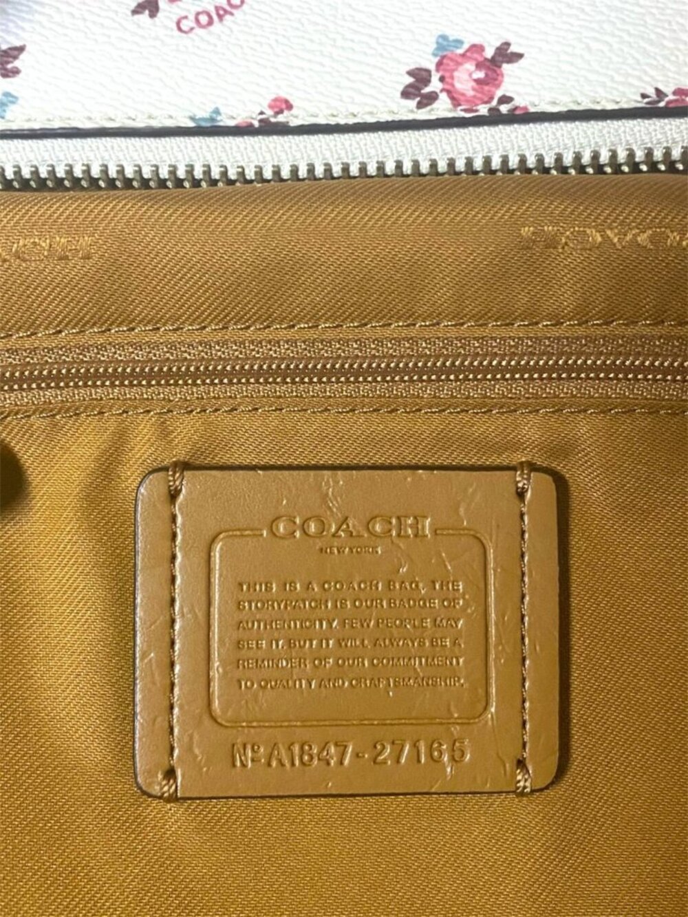 COACH -Taylor Tote With Floral Bloom Print Zip Tote Bag 27165 Chalk Multi - Picture 4 of 6